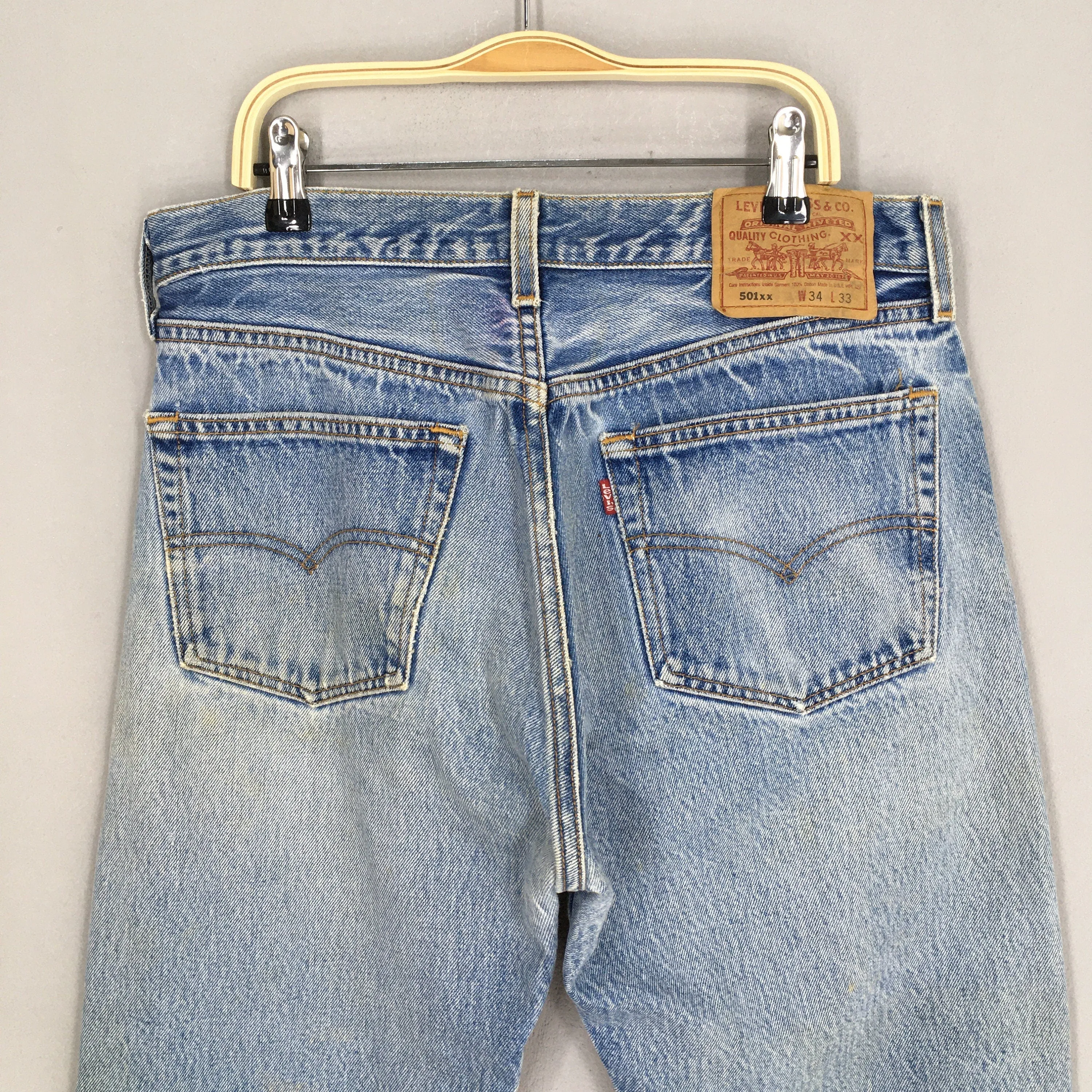 Levi's 501XX Distressed Faded Stonewash Jeans Size 31x29.5