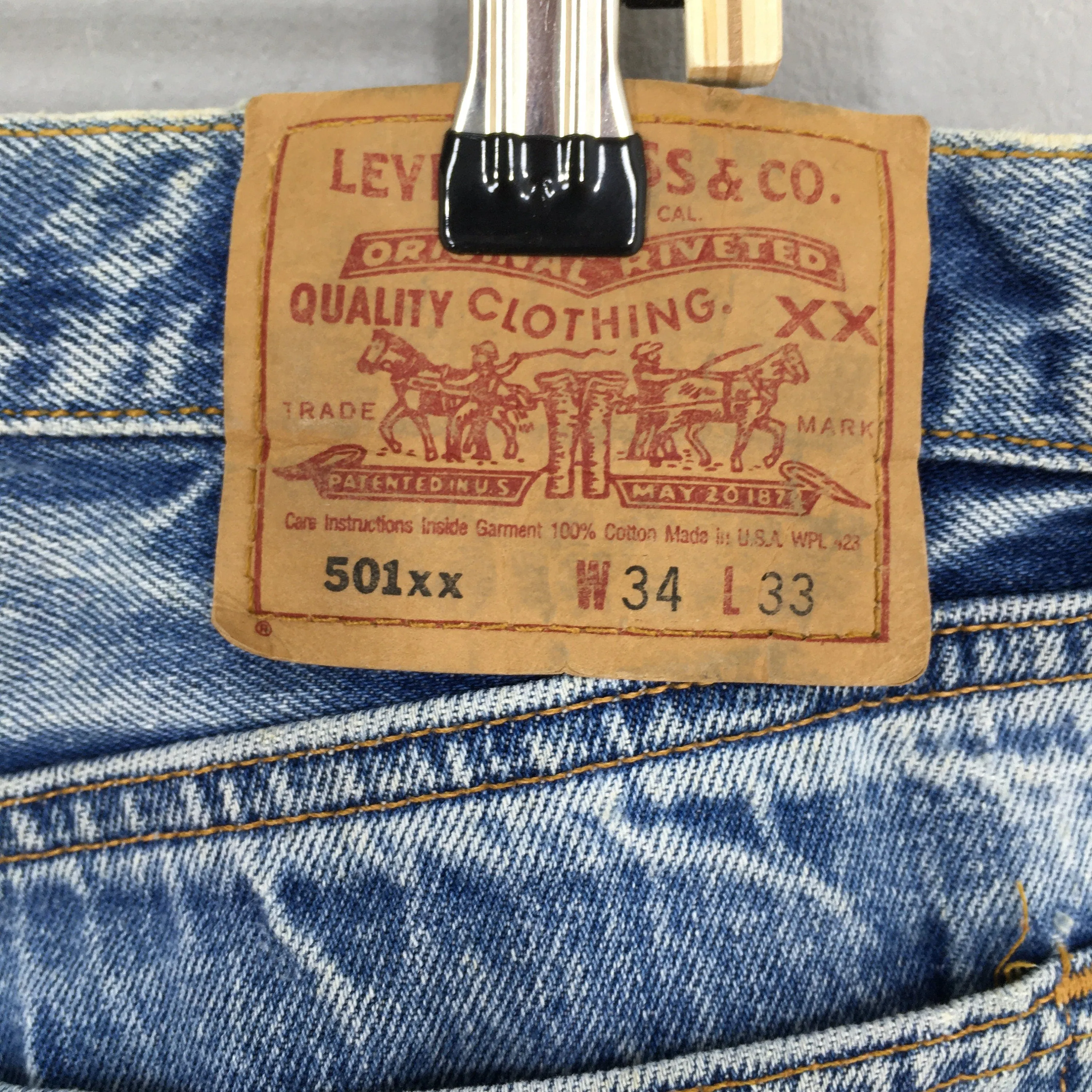 Levi's 501XX Distressed Faded Stonewash Jeans Size 31x29.5