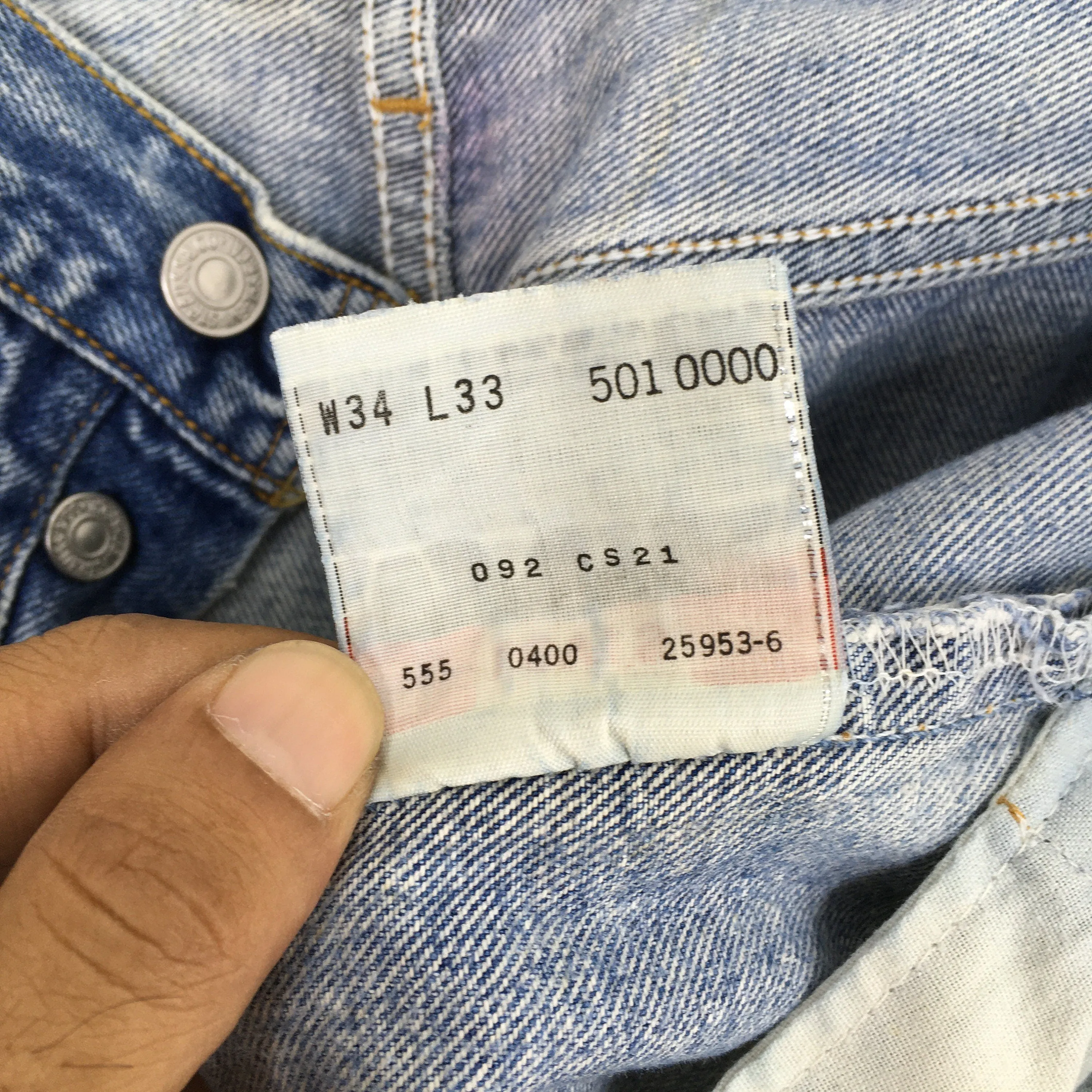 Levi's 501XX Distressed Faded Stonewash Jeans Size 31x29.5