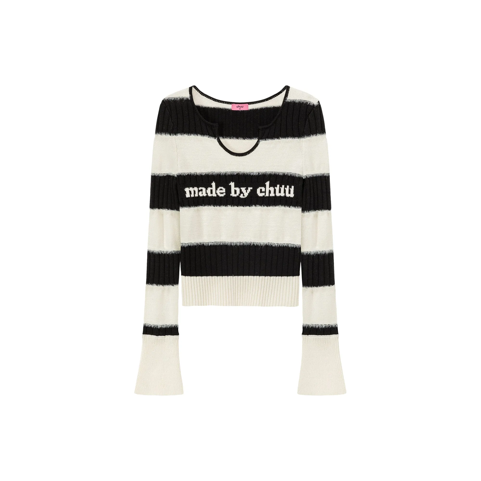Logo Color Stripe Knit Sweater