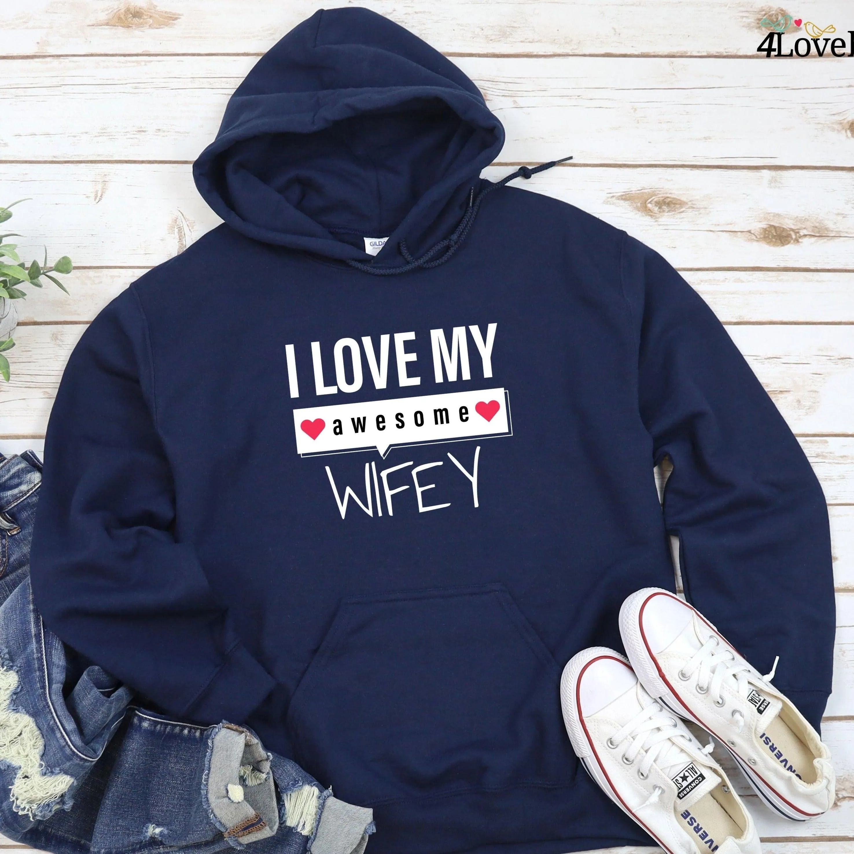 Matching Set: I Love My Awesome Husband/Wifey, Lovers Outfit, Gift for Couples, Valentine's Gift