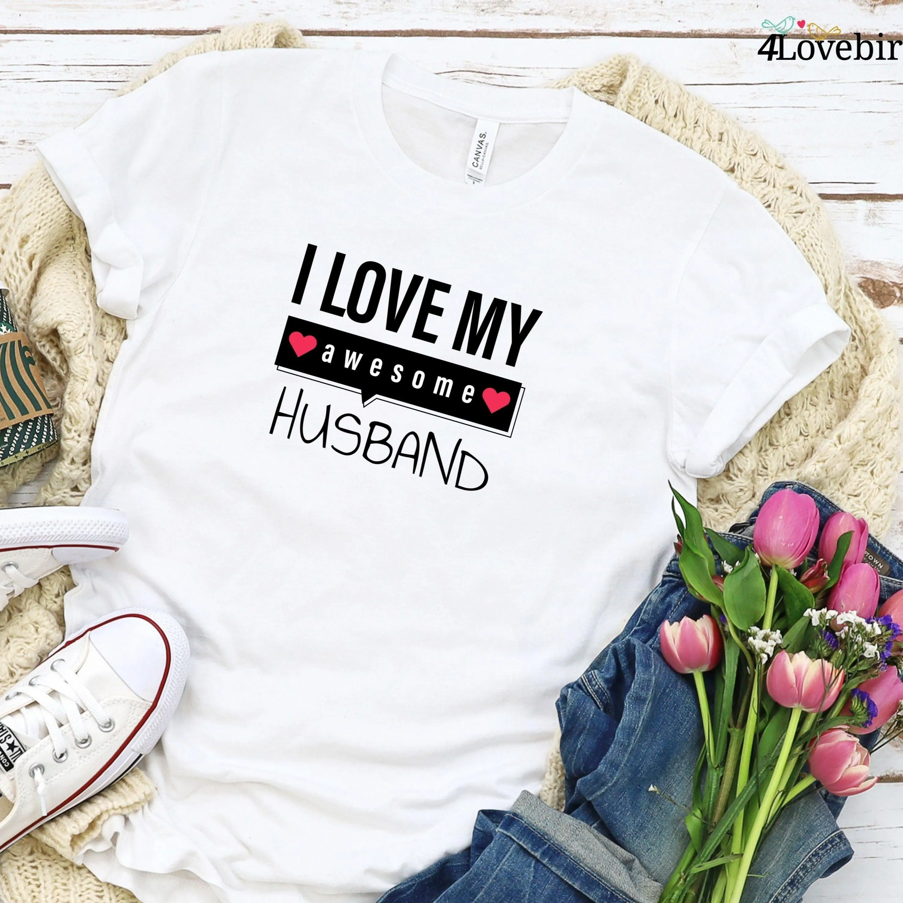 Matching Set: I Love My Awesome Husband/Wifey, Lovers Outfit, Gift for Couples, Valentine's Gift