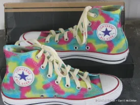 Men sz 5.5 Rainbow Pastel Hand Dyed Converse Sneakers Hi Top Women sz 7.5