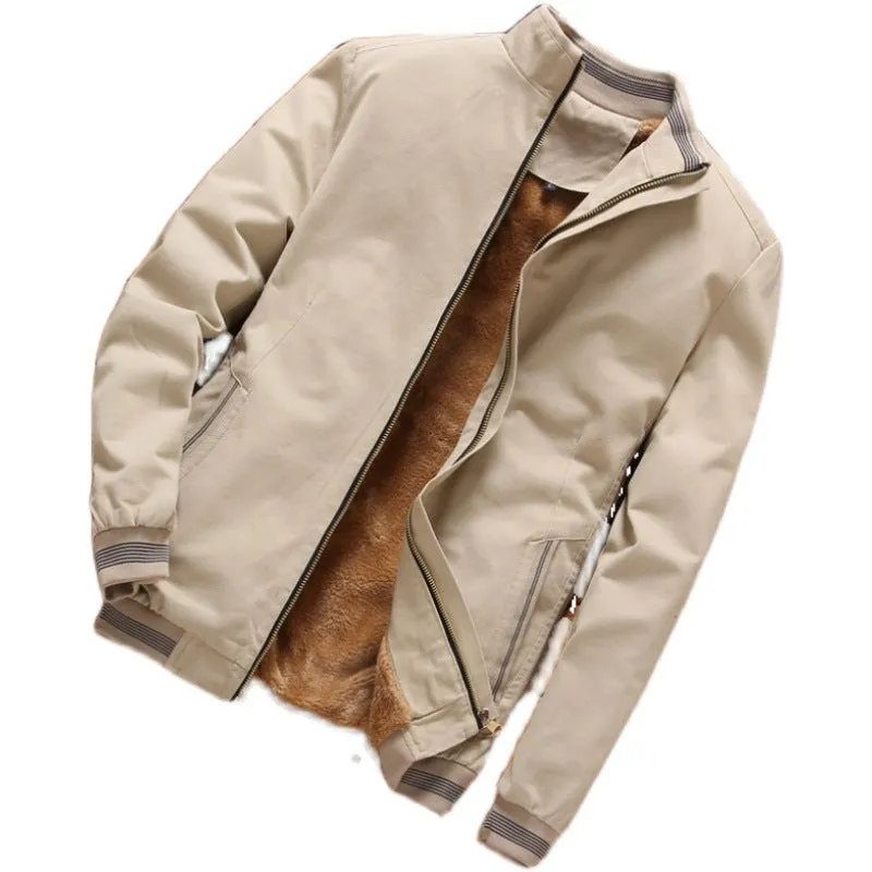 Men's jacket Fall and Autumn coat casual cotton jacket stand collar slim style