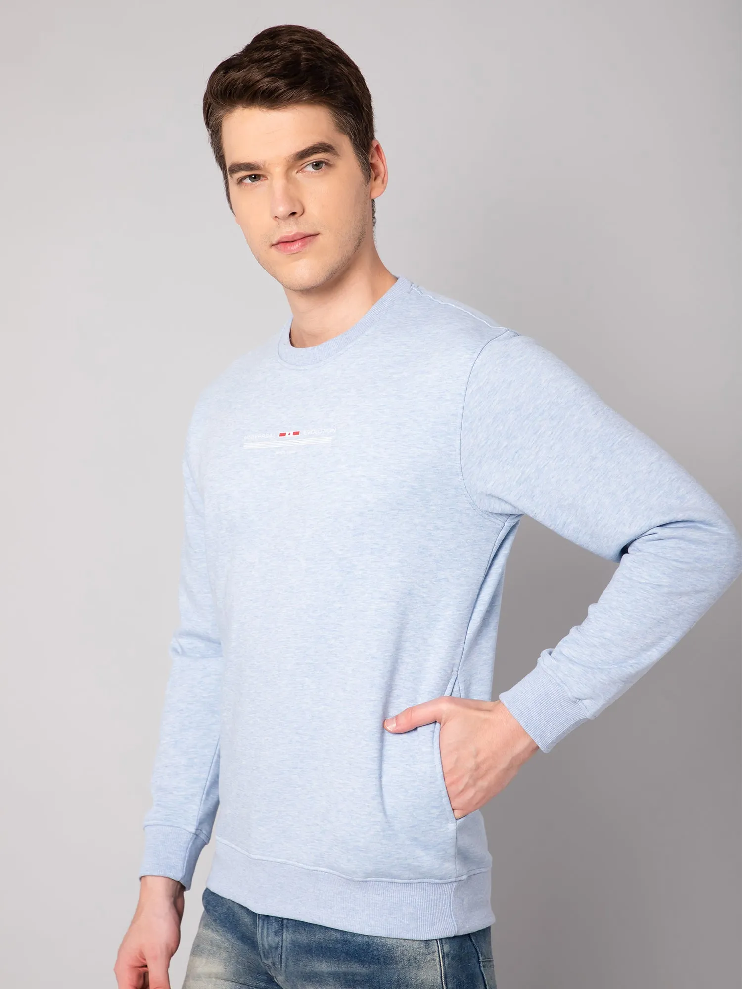 Mens Sky Melange Sweatshirt