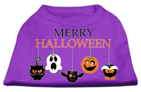 Merry Halloween Screen Print Dog Shirt Purple Lg (14)