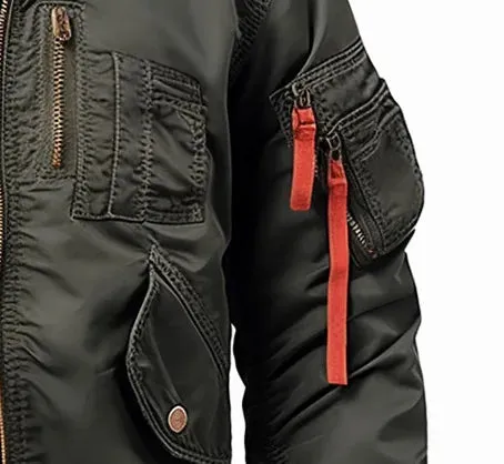 Military Style Green Bomber Jacket