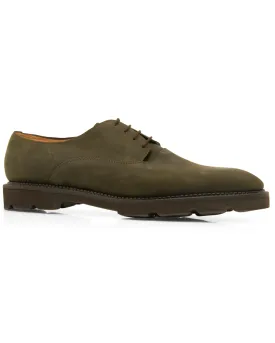 Milton Waxed Suede Derby in Green