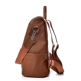New Pu Leather Large Capacity And Multi-Function Casual Backpack