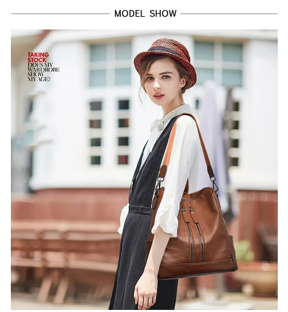 New Pu Leather Large Capacity And Multi-Function Casual Backpack
