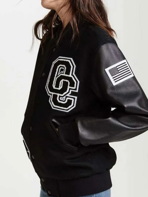 OPENING CEREMONY BLACK LETTERMAN WOMEN JACKET