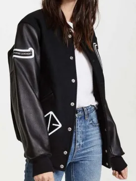 OPENING CEREMONY BLACK LETTERMAN WOMEN JACKET