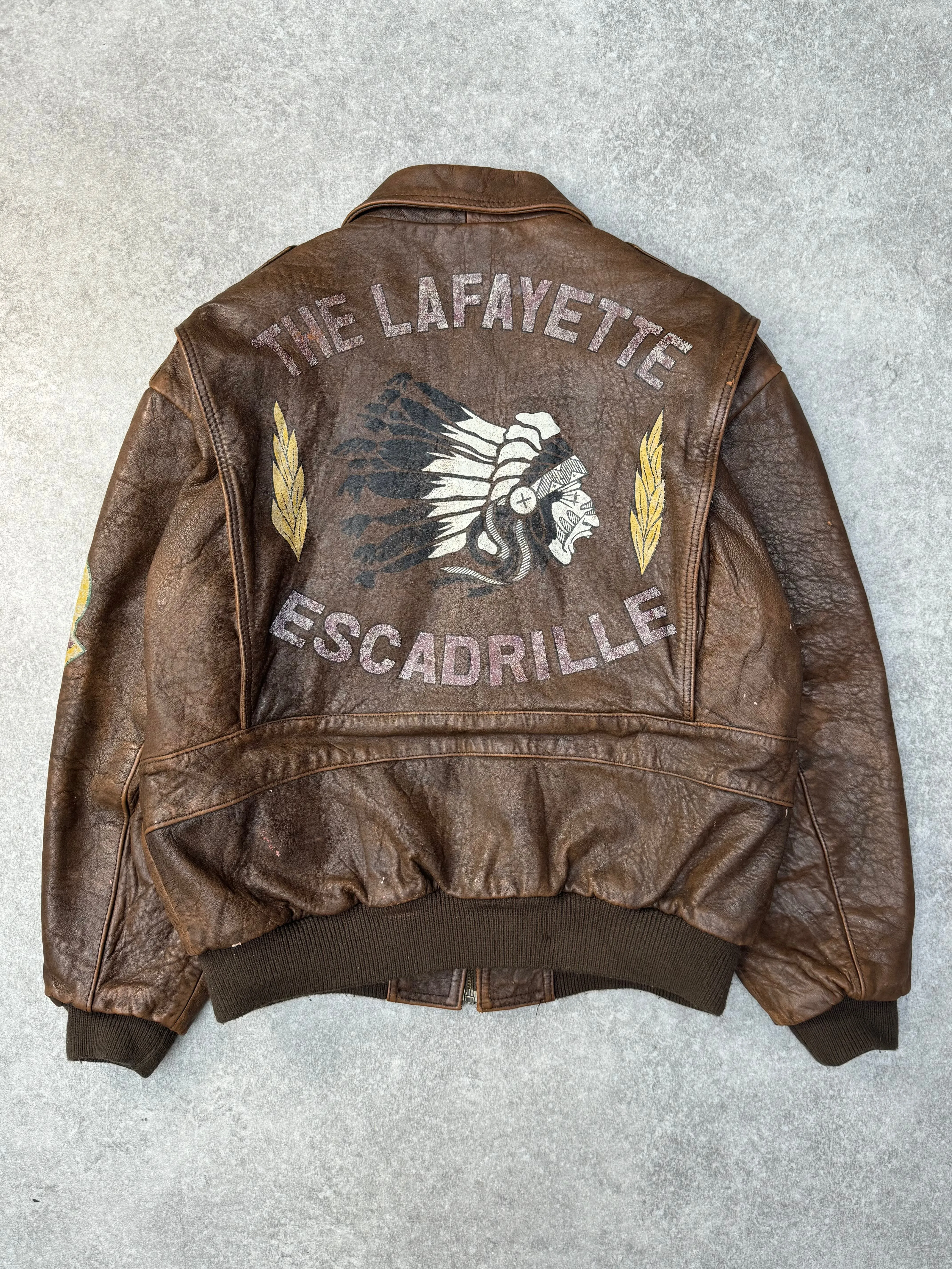 Philippe Monet 'The Lafayette' Print Detail Leather Bomber Jacket