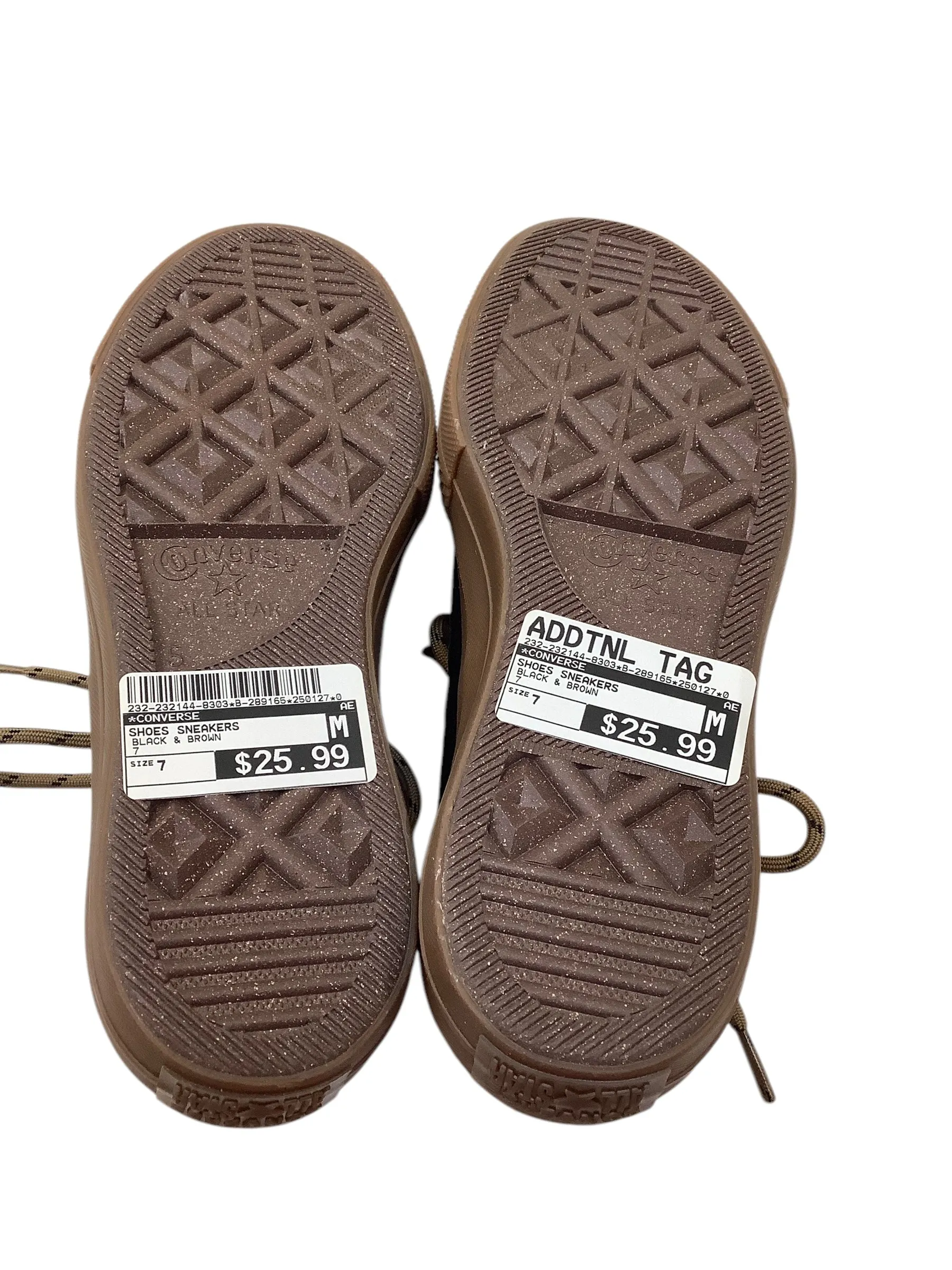 Shoes Sneakers By Converse In Black & Brown, Size: 7
