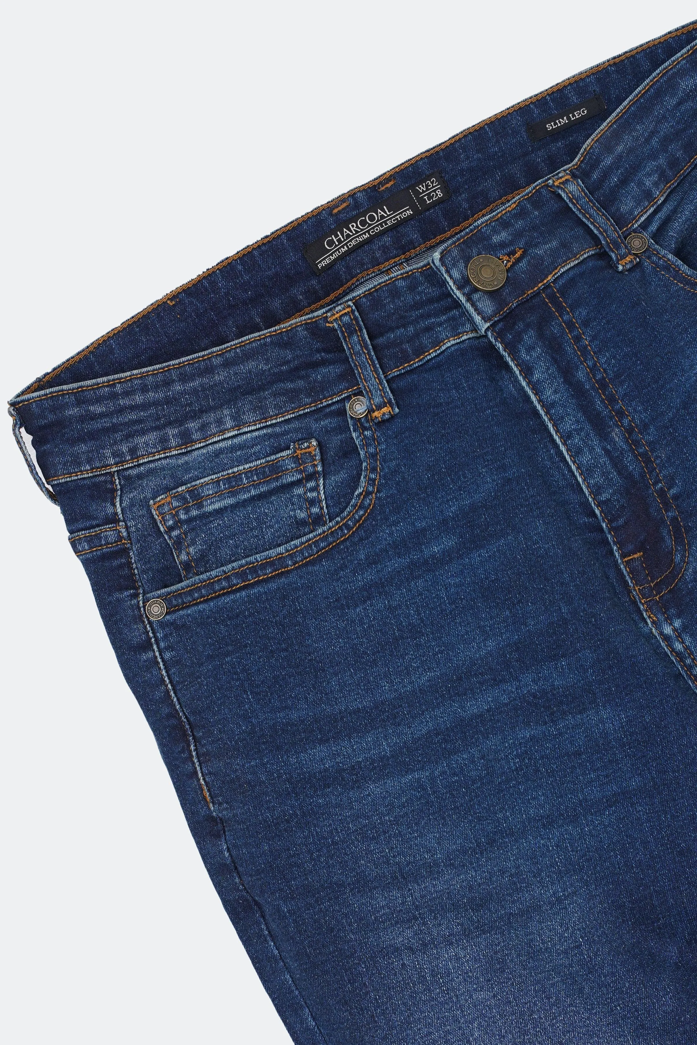 SLIM FIT LEG JEANS DARK BLUE TINTED