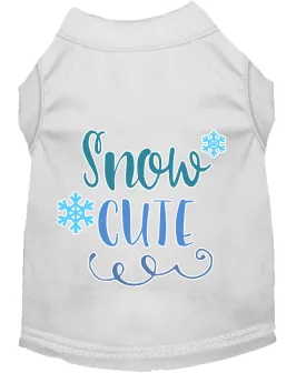 Snow Cute Screen Print Dog Shirt White Lg