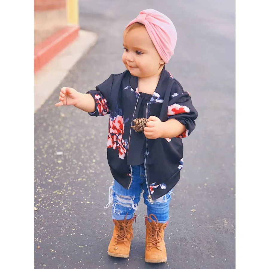 Sophie Floral Girls Bomber Jackets