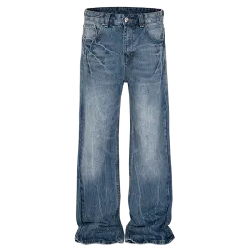 'Static' Faded Bootcut Stacked Denim Jeans