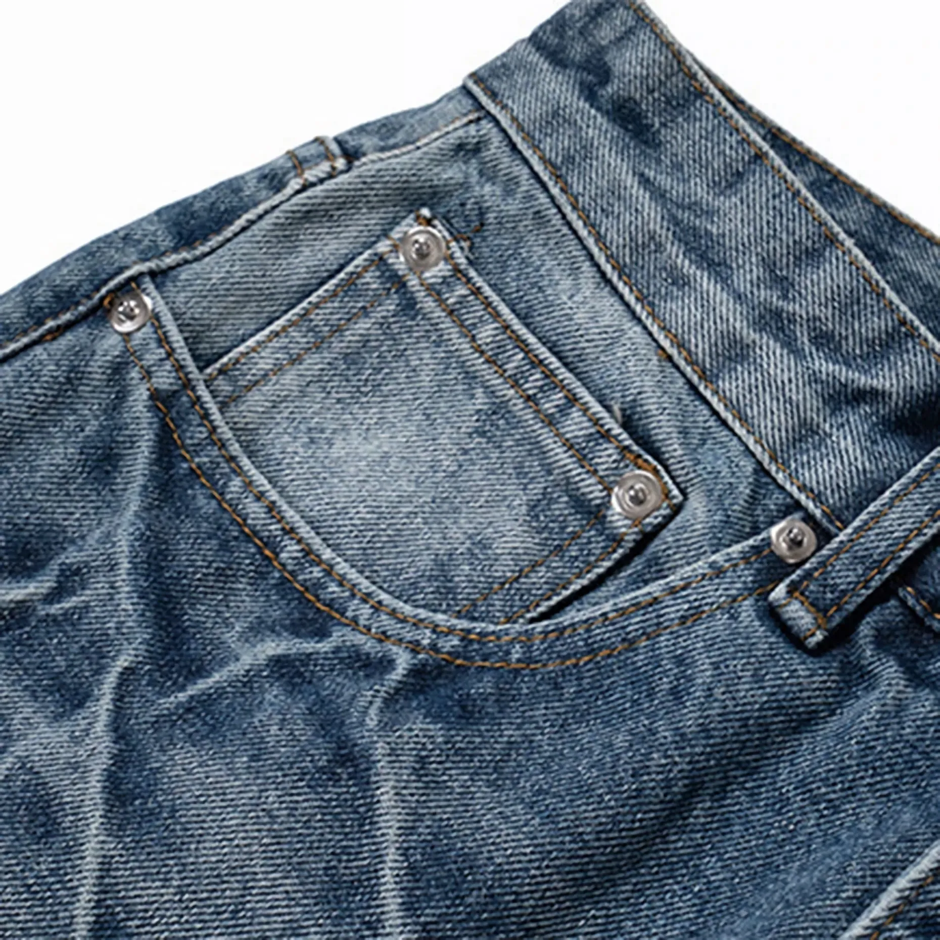 'Static' Faded Bootcut Stacked Denim Jeans