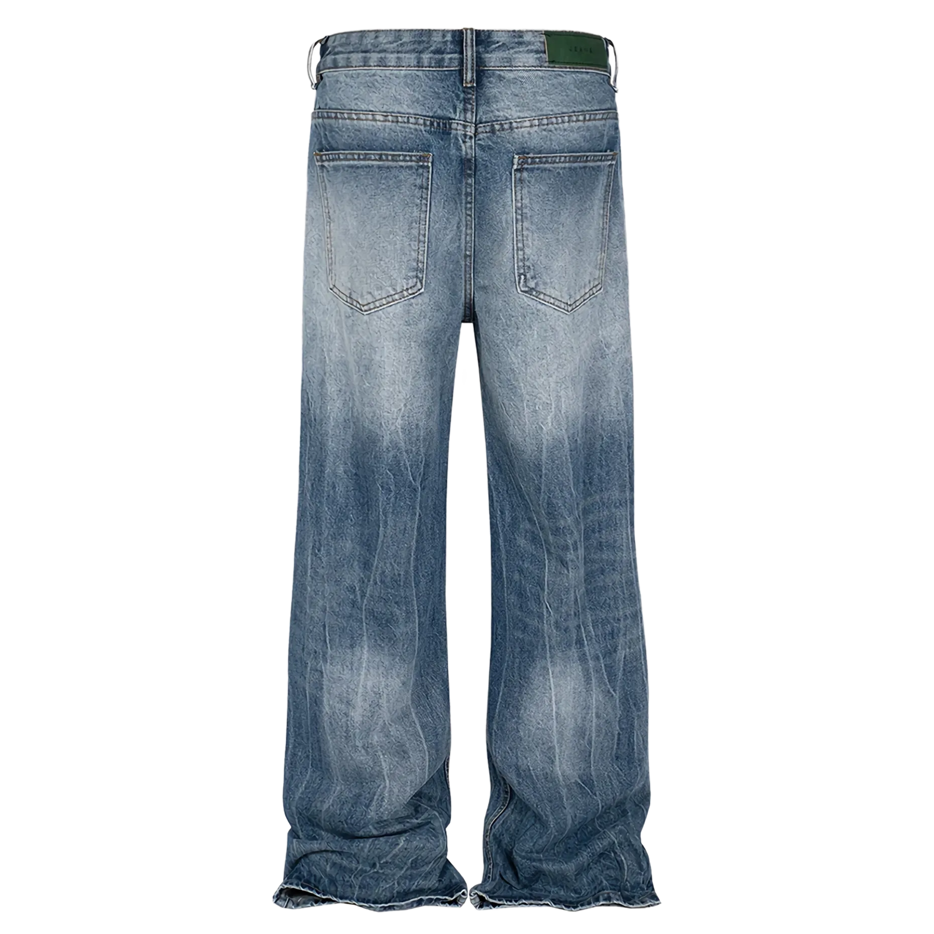 'Static' Faded Bootcut Stacked Denim Jeans