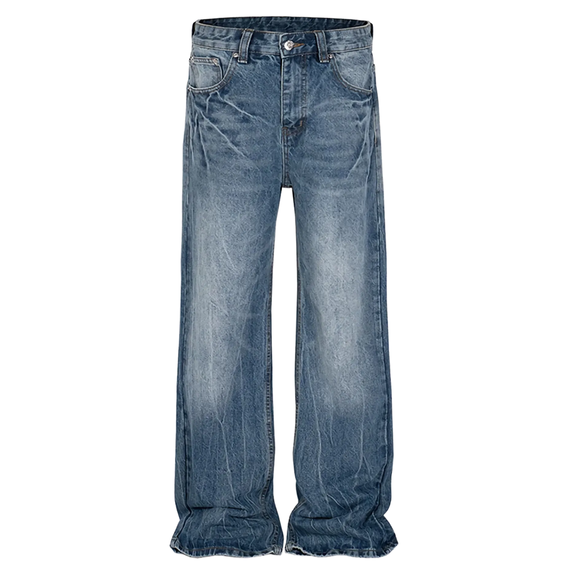 'Static' Faded Bootcut Stacked Denim Jeans