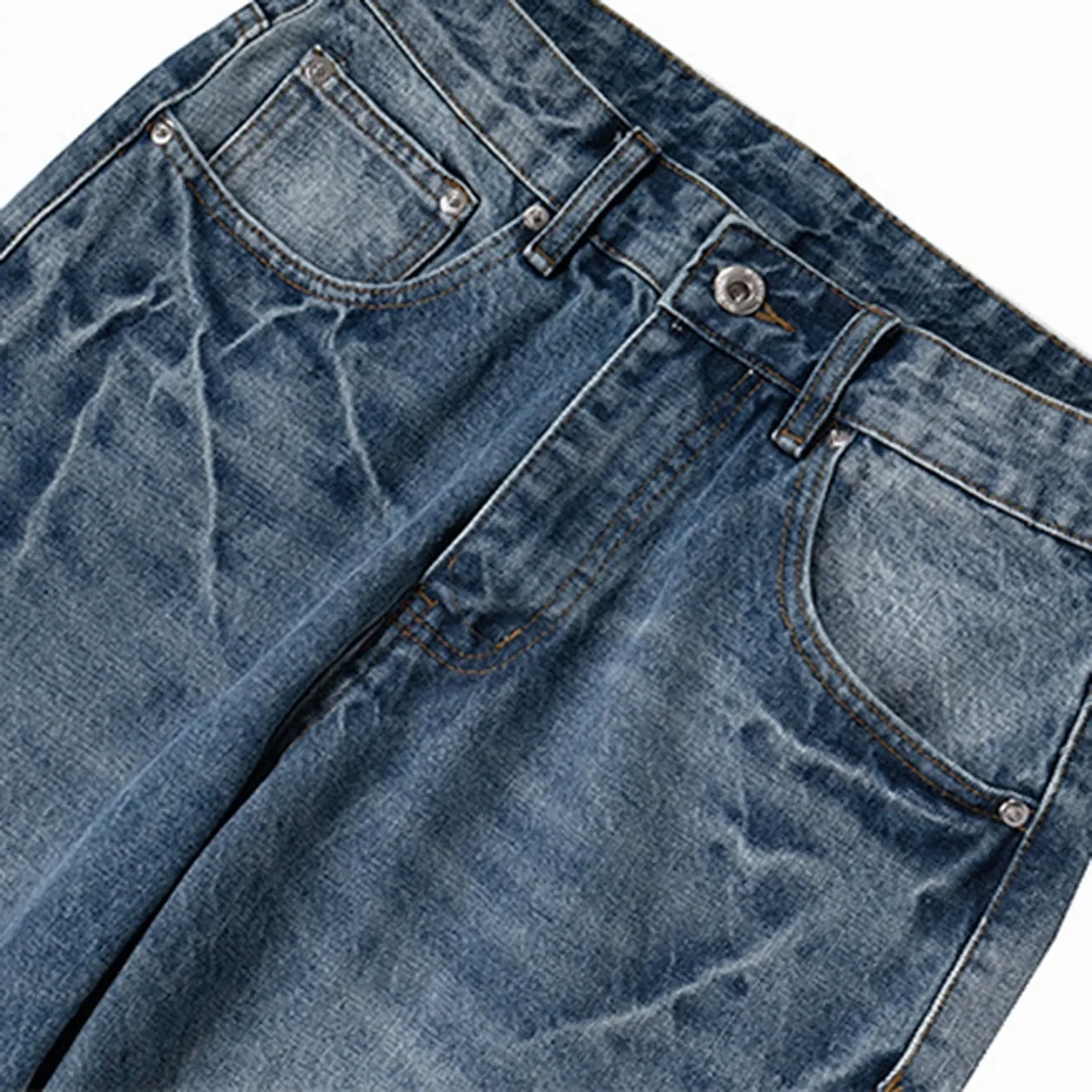 'Static' Faded Bootcut Stacked Denim Jeans