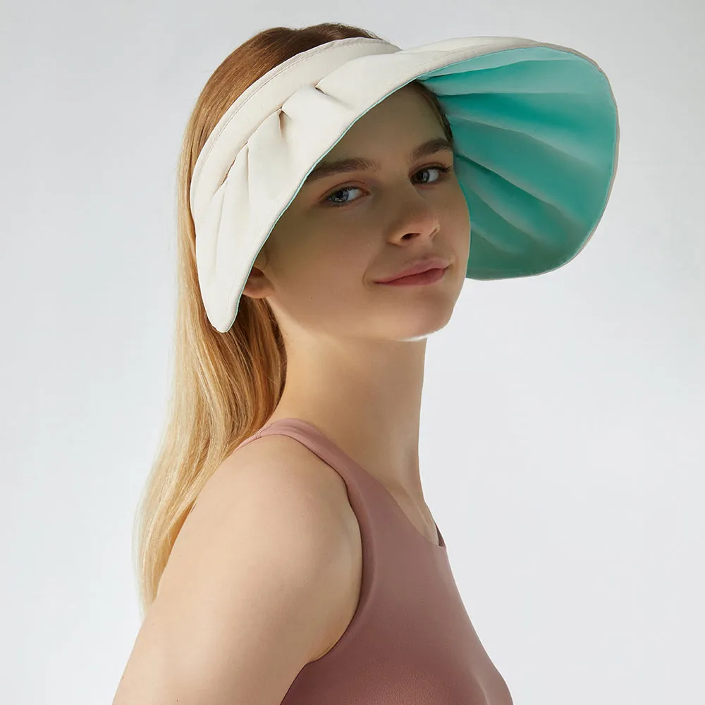 Sun Protection Wide Brim Foldable Hats Roll-Up Headband Visor UPF 50 