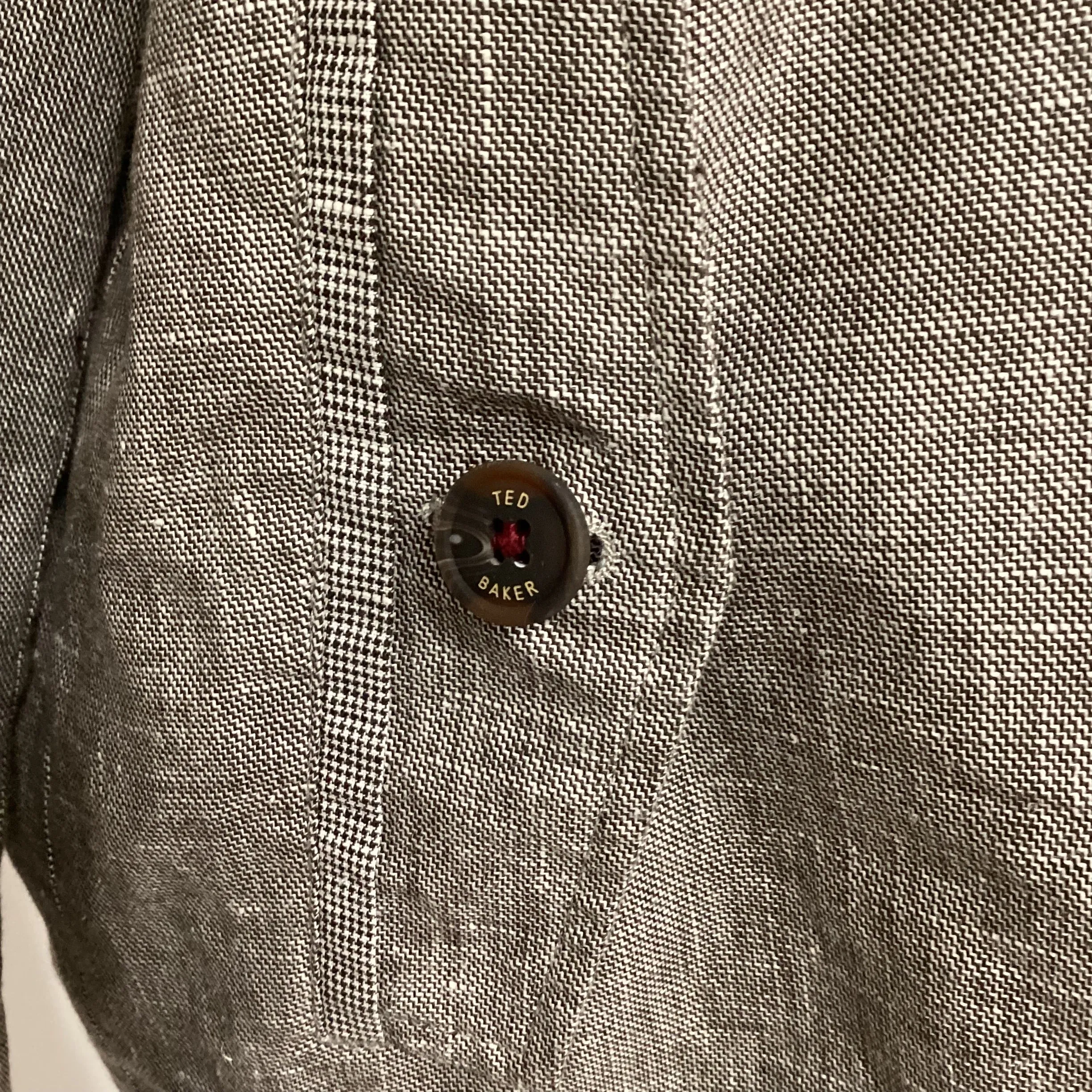 Ted Baker Grey Linen Cotton Lightweight Jacket Size 6