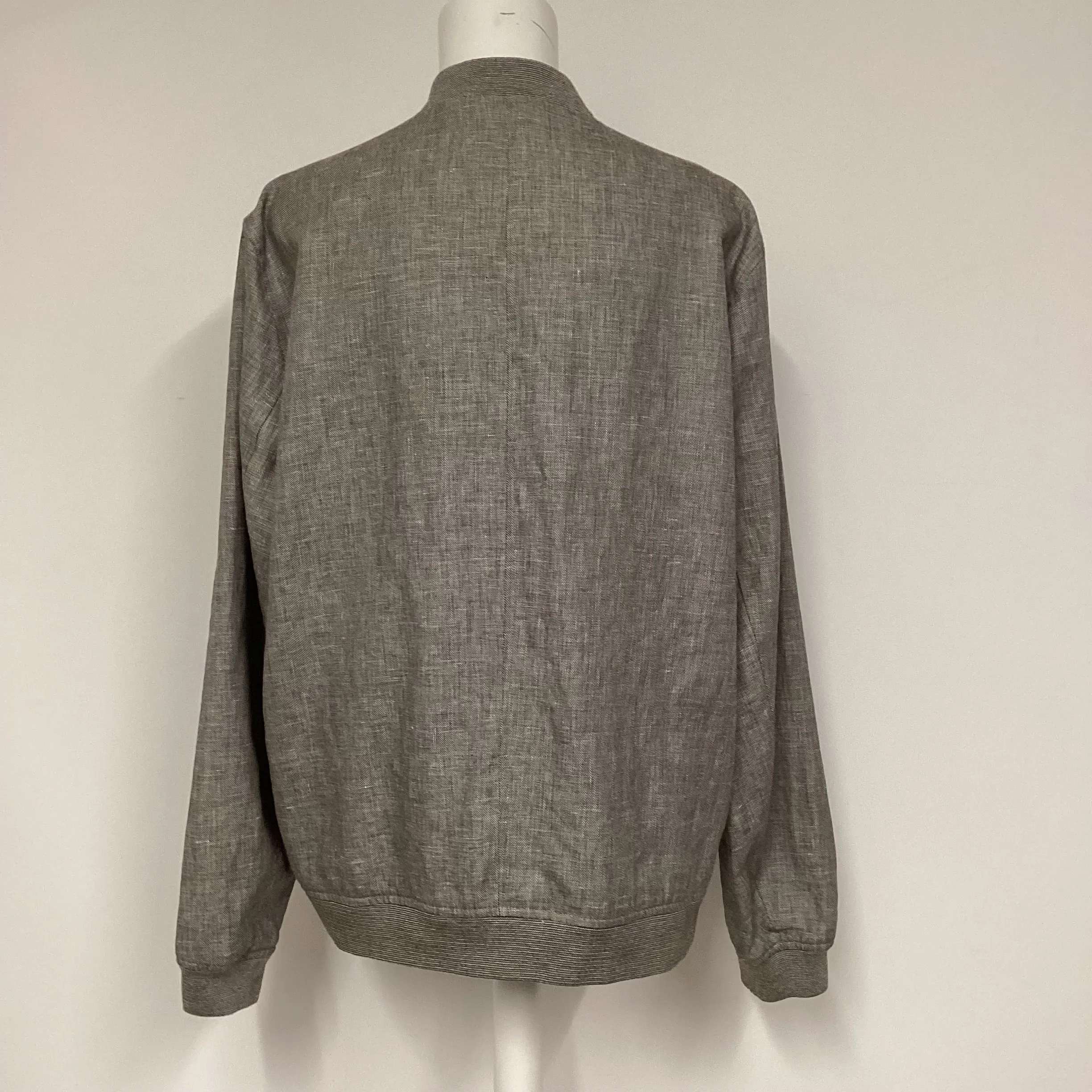 Ted Baker Grey Linen Cotton Lightweight Jacket Size 6