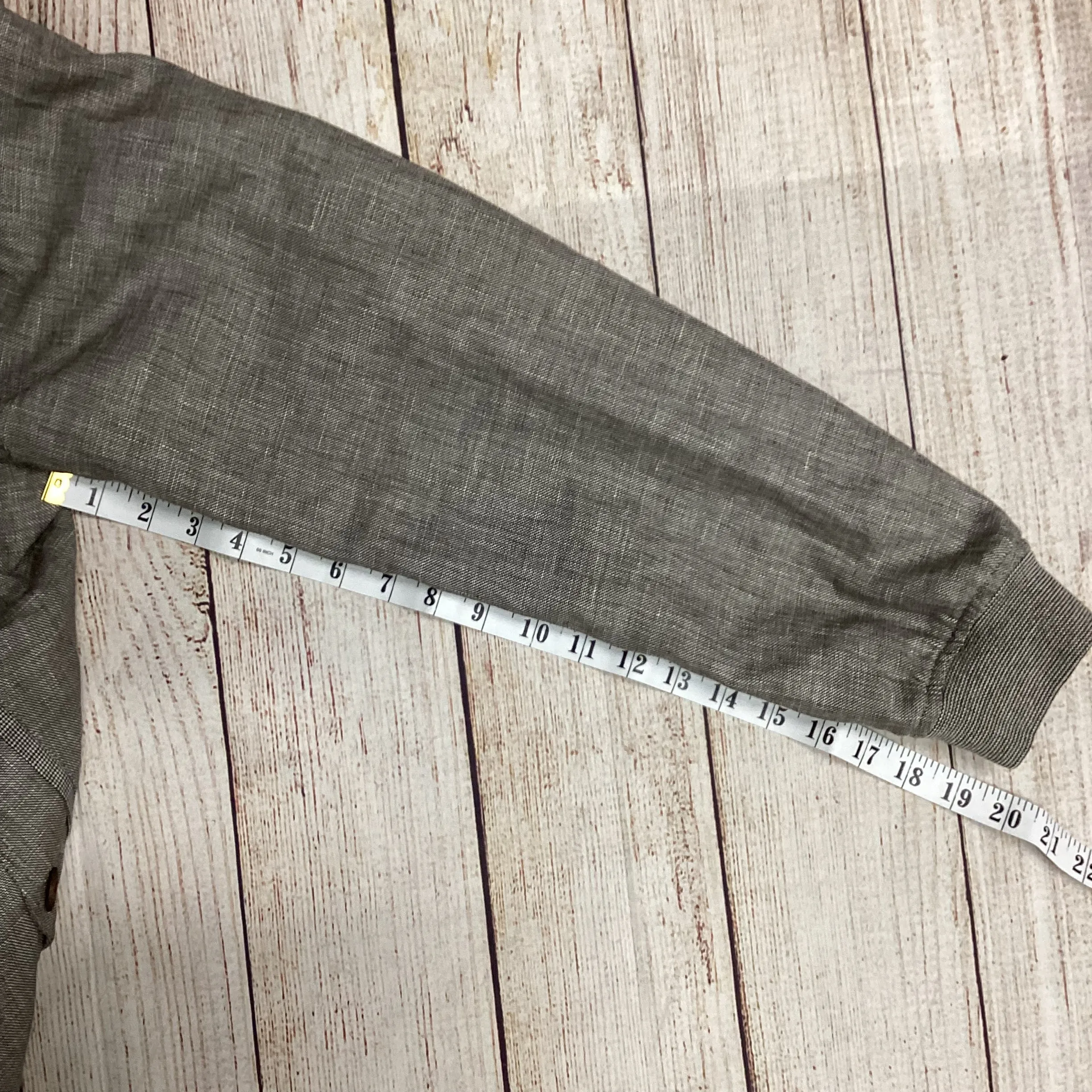 Ted Baker Grey Linen Cotton Lightweight Jacket Size 6