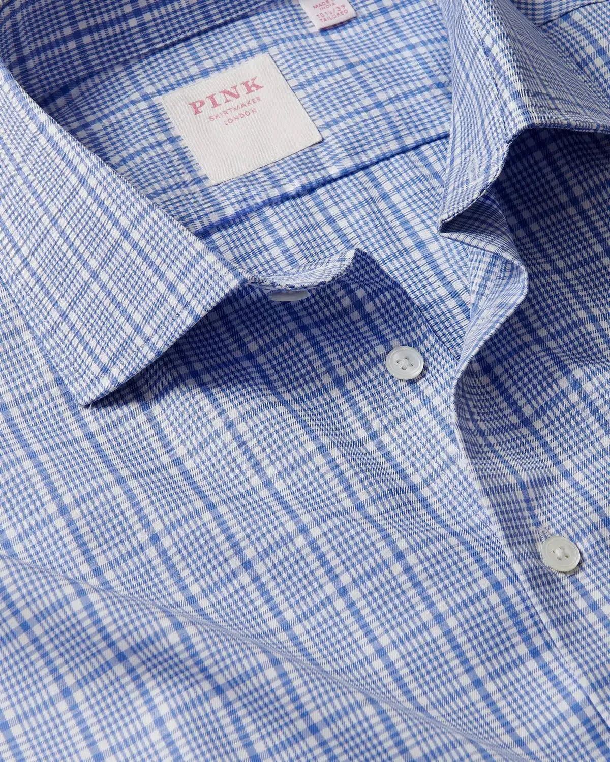 Thomas Pink POW Royal Twill Shirt Blue White