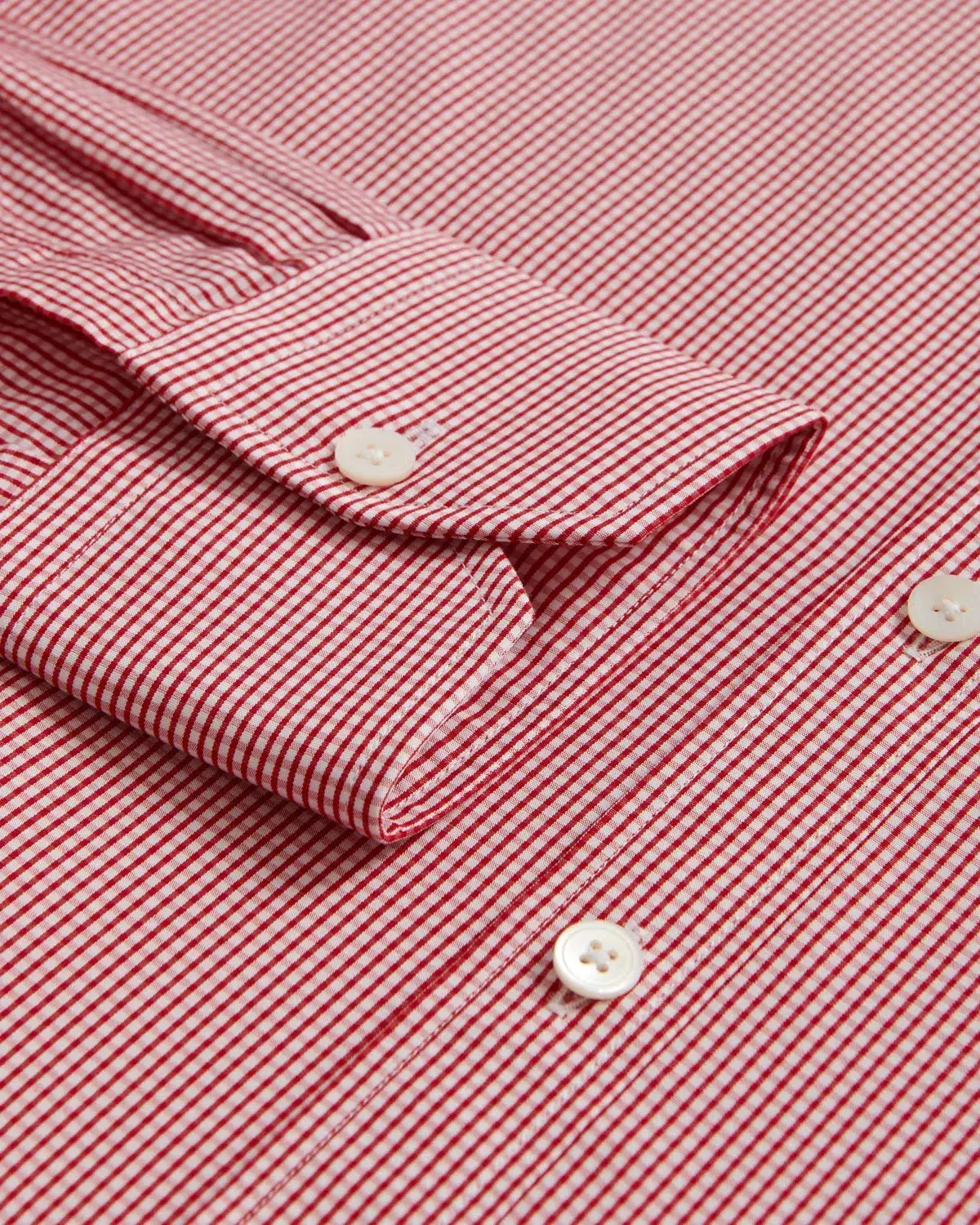 Thomas Pink Tailored Fit Formal Micro Check Shirt Red/White