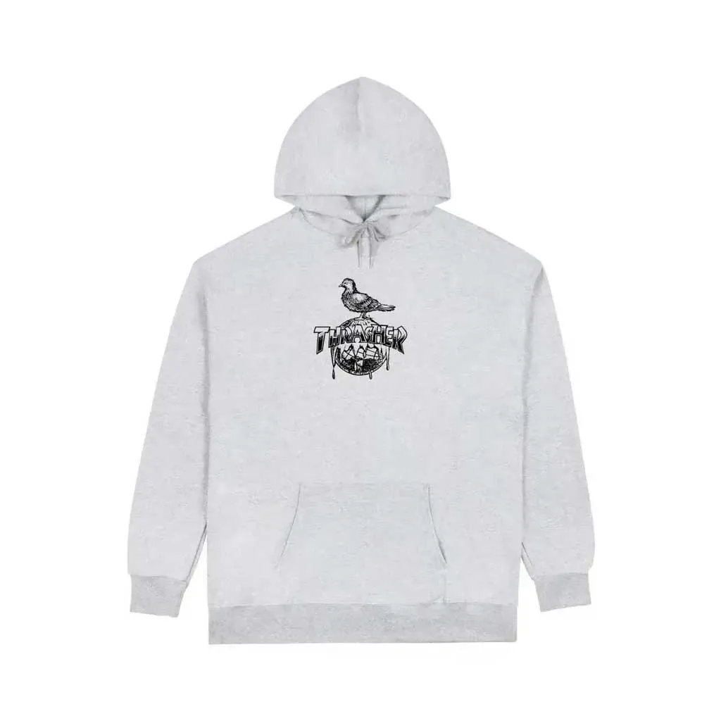 Thrasher x Anti Hero Cover the Earth Hoodie - Ash Grey