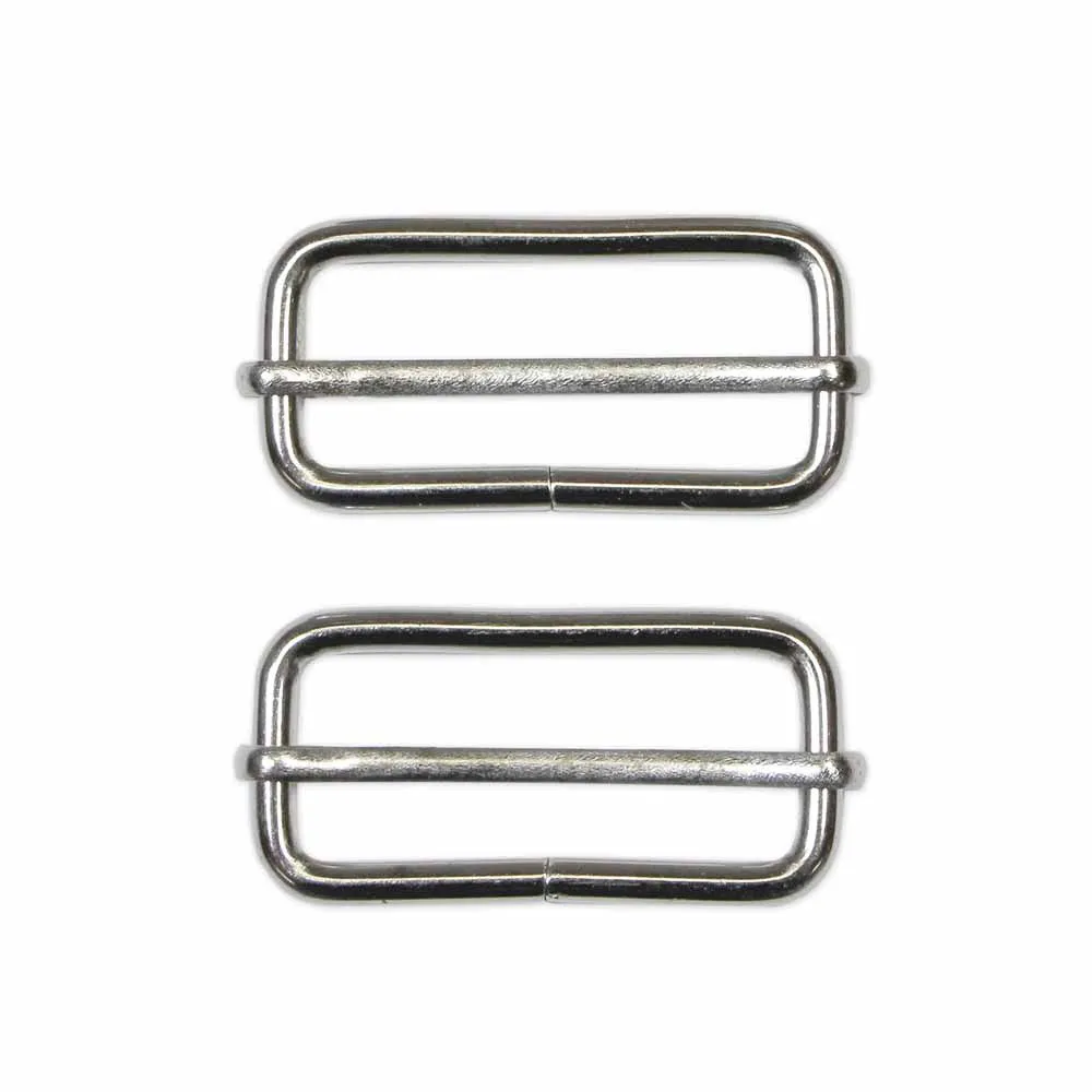 UNIQUE SEWING Slide Buckle - Metal - 38mm (1½") - Silver - 2 pcs