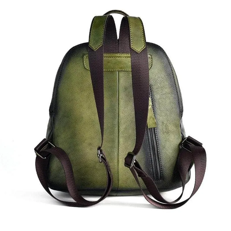 Vintage Genuine Leather Women Backpack