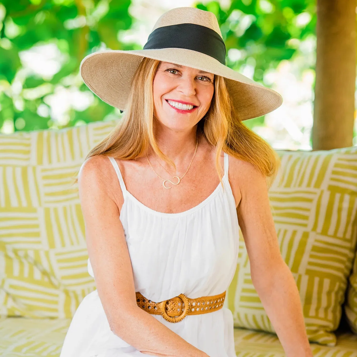 Wallaroo Elise Wide Brim UPF 50 Sun Hat With Scarf