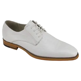 White lace-up men's dress shoes Italian style genuine leather