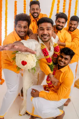 Yellow - Group Shirt and Matching Dhoti